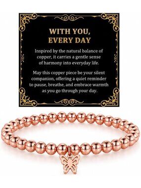 Stylish Copper Beaded Bracelet for Him & Her, Unique Pure Copper Jewelry Gift